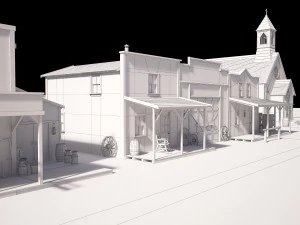 ciudad occidental Modelo 3D