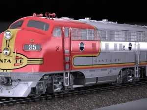santa fe super chief train 3D Models