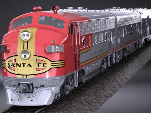 Santa Fe Super Chief Train Modello 3D