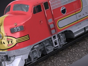 Santa Fe Super Chief Train Modello 3D