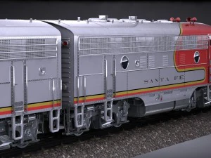 Santa Fe Super Chief Train 3D Model