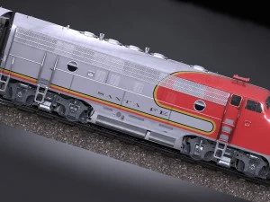 Santa Fe Super Chief Train 3D Model