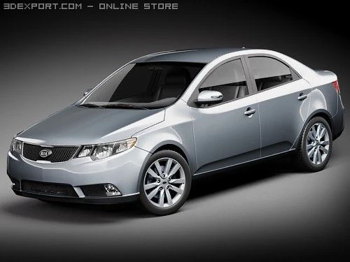 Kia Forte 2010 3D Model .c4d .max .obj .3ds .fbx .stl .blend 