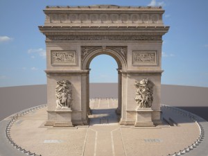 paris triumphal arch 3D Models