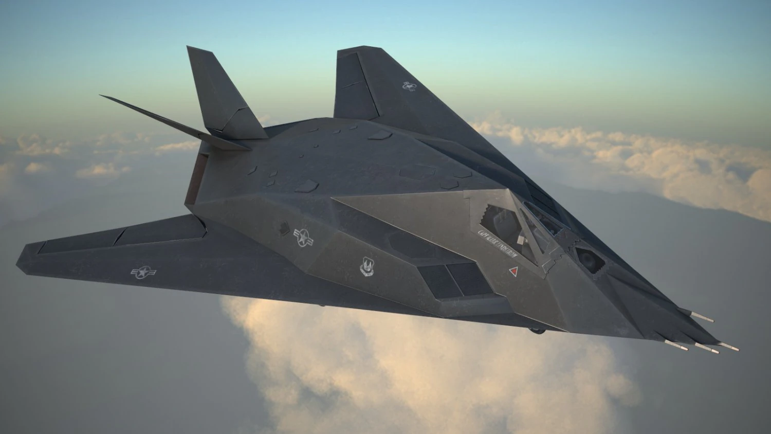 Lockheed F-117a Nighthawk 3D Model .c4d .max .obj .3ds .fbx .stl .blend 