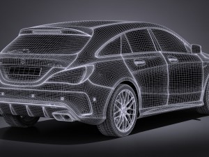 Mercedes-Benz CLA45 AMG Shooting Brake 2017 3D Модель