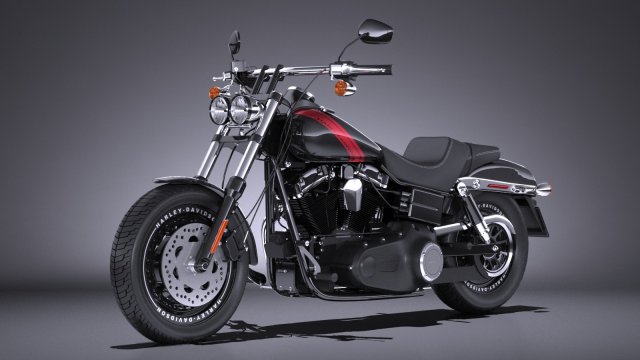 Harley-Davidson Fatbob 2016 Modelo 3D .c4d .max .obj .3ds .fbx .stl .blend 