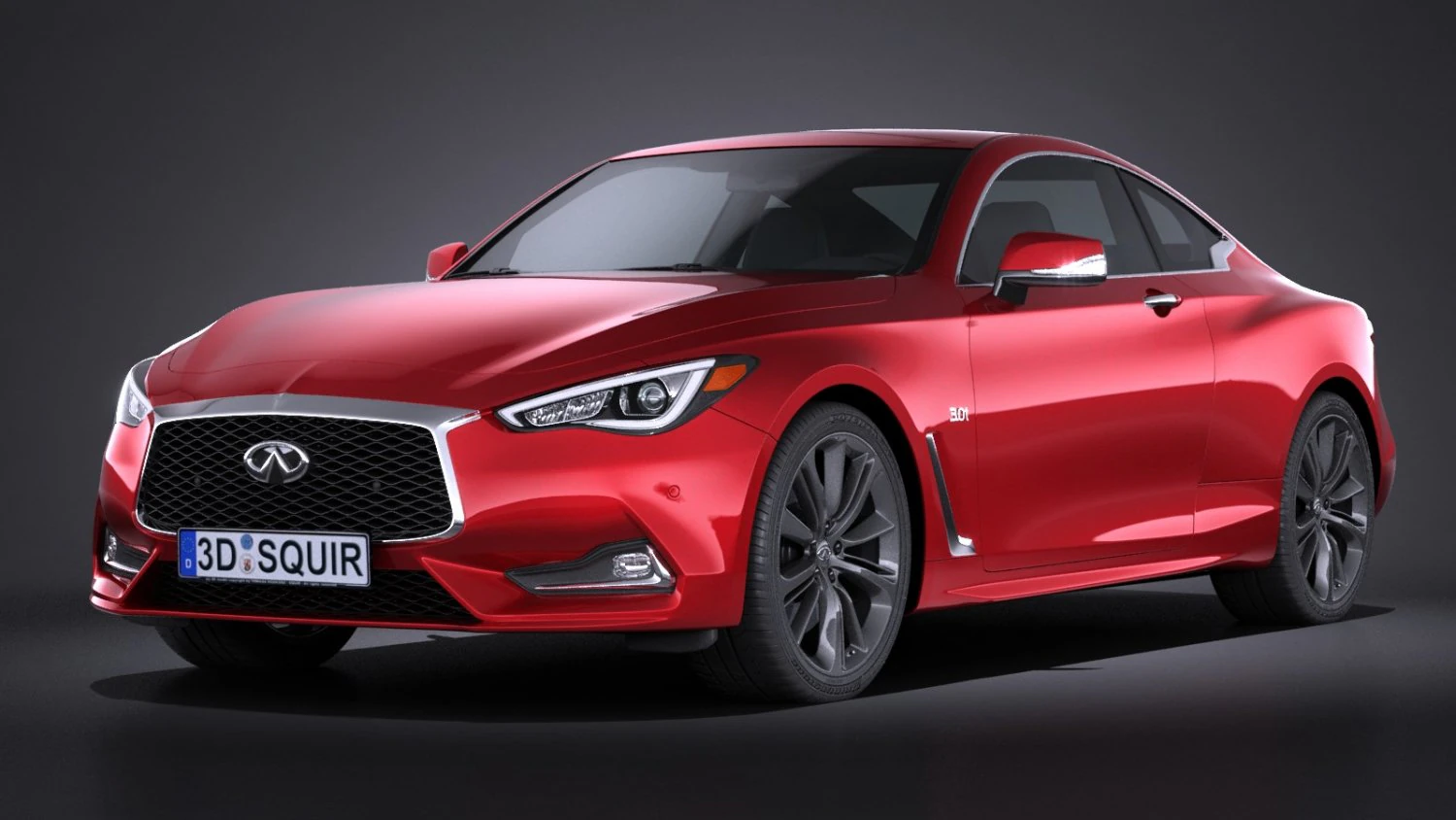 Infiniti Q60 2017 3D Model .c4d .max .obj .3ds .fbx .stl .blend