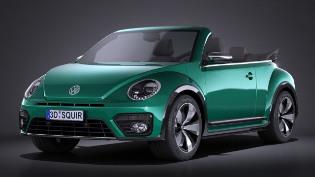 Volkswagen Beetle Cabrio 2017 Model 3D .c4d .max .obj .3ds .fbx .stl .blend