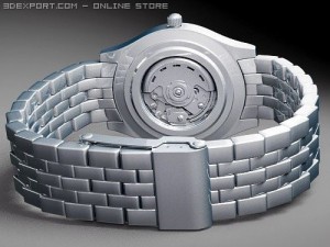 Mens Skeleton Mechanical Watch 3D Model