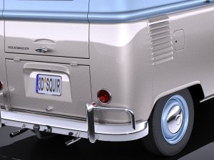 Volkswagen Transporter Type 2 Camper Van 1950 3D 모델