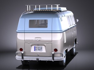 Volkswagen Transporter Type 2 Camper Van 1950 3D 모델