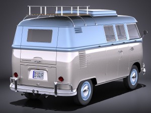 Volkswagen Transporter Type 2 Camper Van 1950 3D 모델