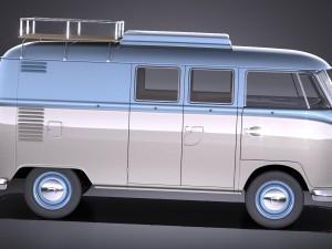 Volkswagen Transporter Type 2 Camper Van 1950 3D 모델