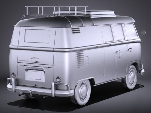 Volkswagen Transporter Type 2 Camper Van 1950 3D 모델