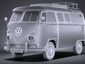 Volkswagen Transporter Type 2 Camper Van 1950 3D 모델
