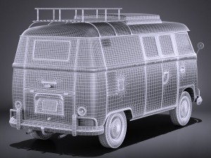Volkswagen Transporter Type 2 Camper Van 1950 3D 모델