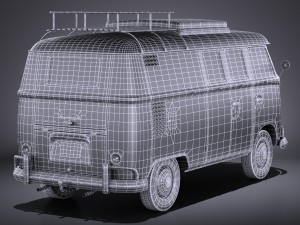 Volkswagen Transporter Type 2 Camper Van 1950 3D 모델