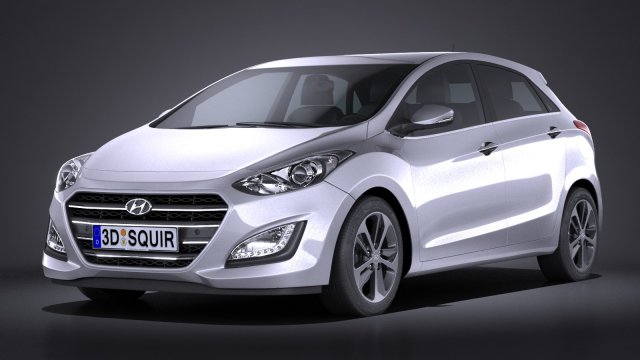 Hyundai i30 5-door 2015 3D 모델 .c4d .max .obj .3ds .fbx .stl .blend 
