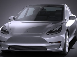 Tesla Model 3 2018 3Dモデル