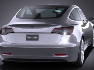 Tesla Model 3 2018 3Dモデル