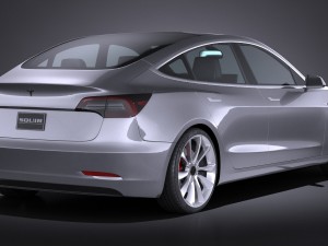 Tesla Model 3 2018 3Dモデル