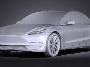 Tesla Model 3 2018 3Dモデル