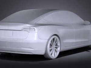 Tesla Modelo 3 2018 Modelo 3D