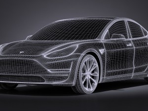Tesla Model 3 2018 3Dモデル