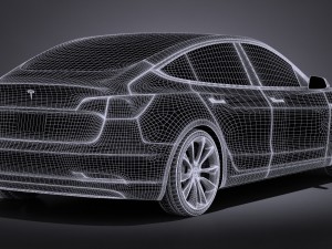 Tesla Model 3 2018 3Dモデル
