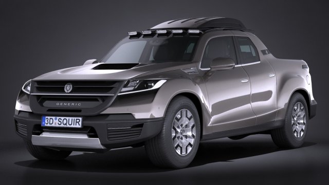 Generic Pickup 2016 Modello 3D .c4d .max .obj .3ds .fbx .stl .blend