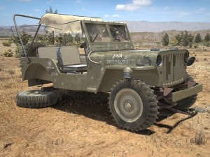 Jeep Willys Damaged Modelo 3D