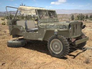 Jeep Willys Damaged 3D Model