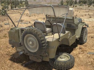 Jeep Willys Damaged 3D Model