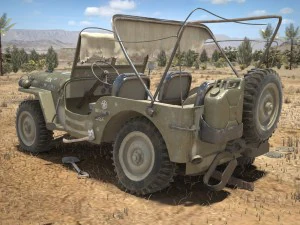 Jeep Willys Damaged 3D Model