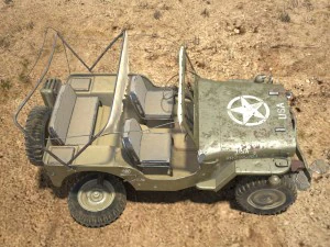 Jeep Willys Damaged 3D Model