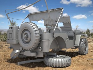 Jeep Willys Damaged Modelo 3D