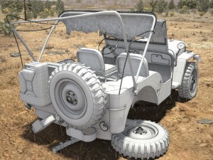 Jeep Willys Damaged Modelo 3D