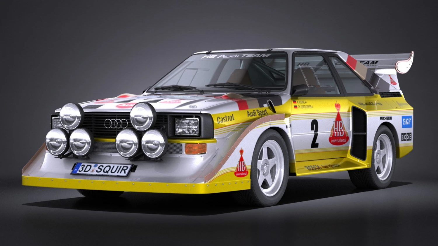 Audi Sport Quattro S1 E2 1985 Vray 3D Model .c4d .max .obj .3ds .fbx .stl .blend 