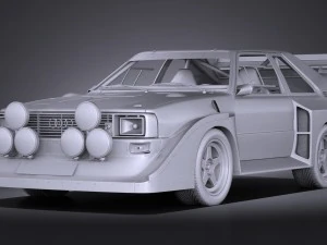 Audi Sport Quattro S1 E2 1985 Vray 3D Model