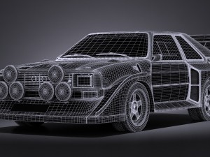 Audi Sport Quattro S1 E2 1985 Vray 3D-Modell