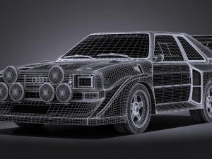 Audi Sport Quattro S1 E2 1985 Vray 3D Model