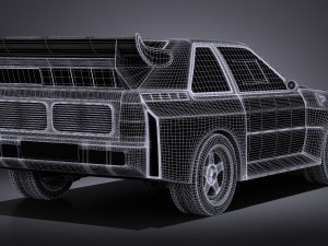Audi Sport Quattro S1 E2 1985 Vray 3D-Modell