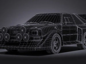 Audi Sport Quattro S1 E2 1985 Vray 3D Model