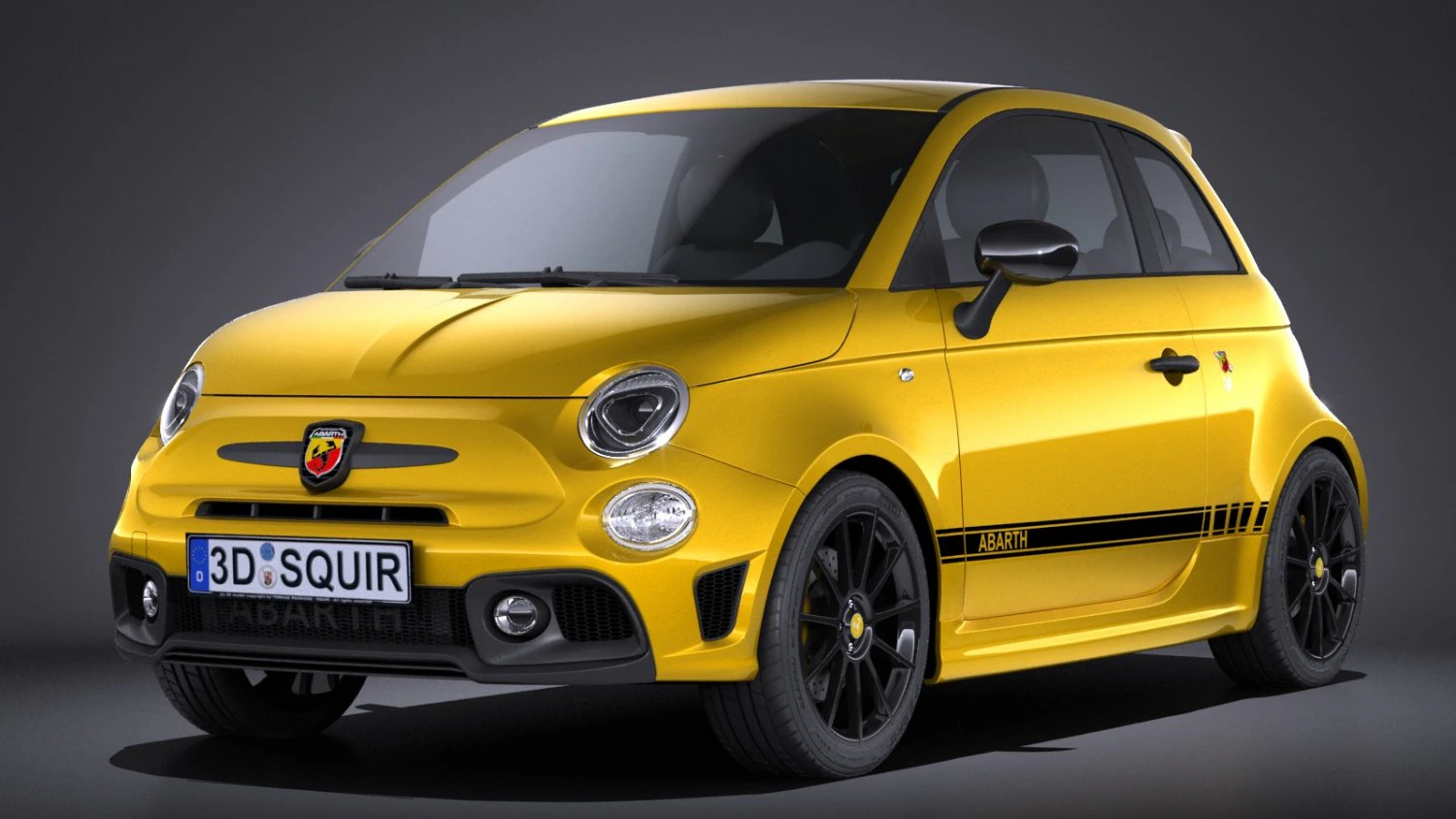 Fiat 595 Abarth 2017 3D Model .c4d .max .obj .3ds .fbx .stl .blend 