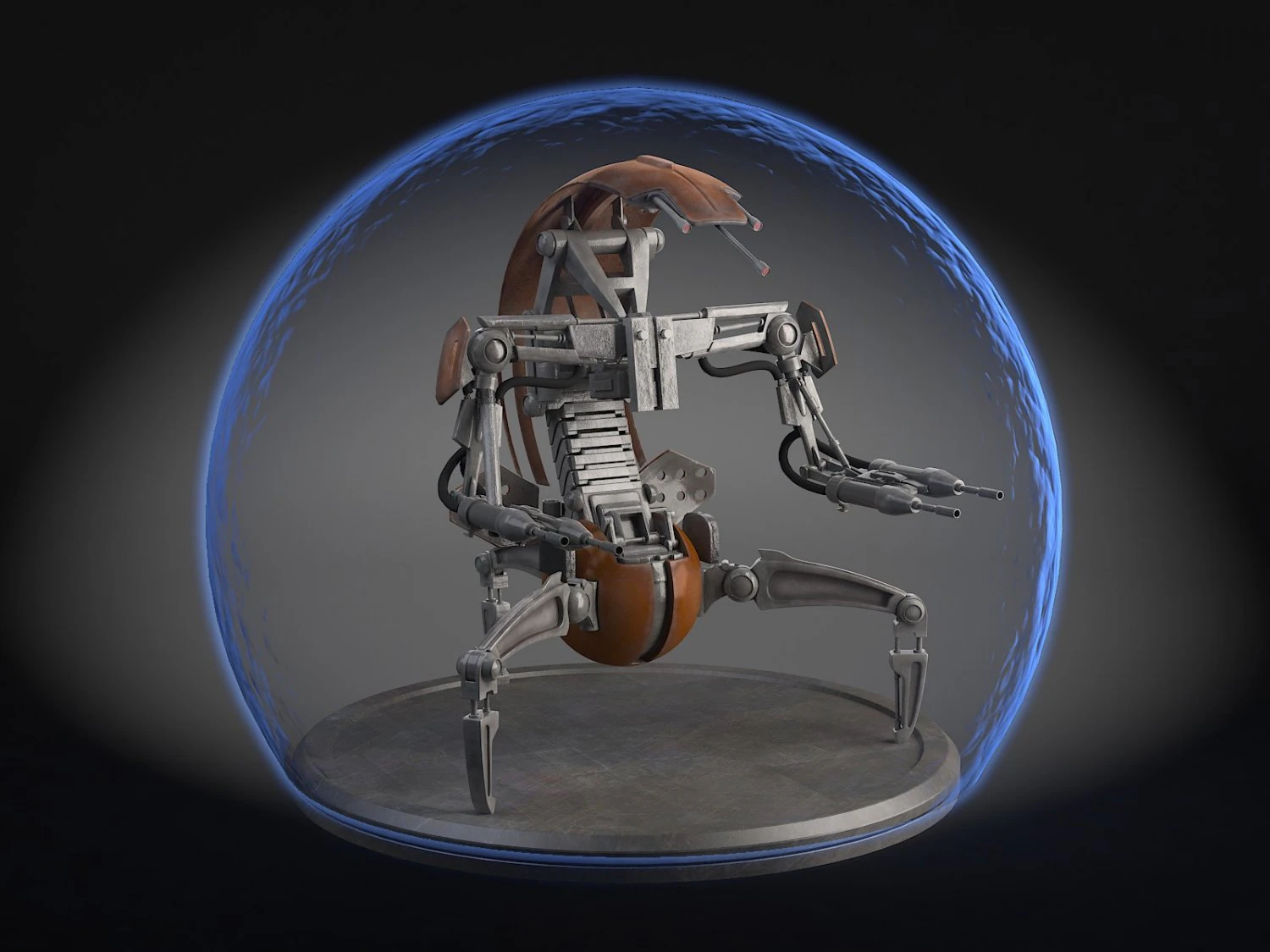 Star Wars Droideka Destroyer Droid 3D Model .c4d .max .obj .3ds .fbx .stl .blend 