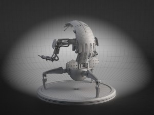 Star Wars Droideka Destroyer Droid Modèle 3D