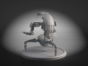 Star Wars Droideka Destroyer Droid 3D Model