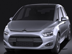 Citroen C4 Picasso 2014 Vray Model 3D