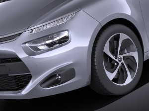 Citroen C4 Picasso 2014 Vray Model 3D